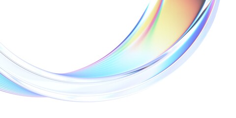 Wall Mural - abstract minimalist design, iridescent glass shape, 3d render