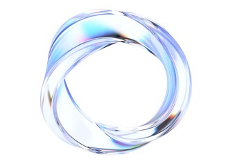 Wall Mural - abstract minimalist design, iridescent glass shape, 3d render