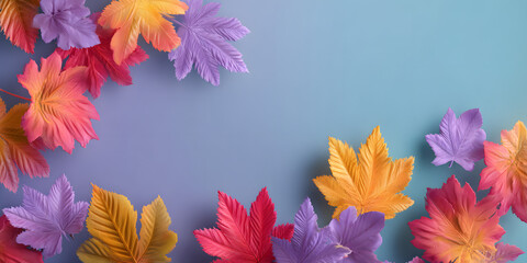 Poster - Autumn background with leaves for shopping sale or promo poster and frame leaflet or web banner and social media.