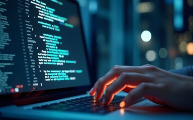 Programmer developer typing script source languages coding symbols  icon development project data programming software engineering IT technologies computer. 3d rendering. High quality