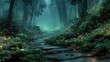© nurlela - Mystical forest path bathed in bioluminescence