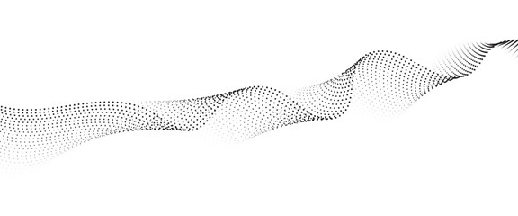 Poster - Flowing Dot Wave halftone gradient pattern on transparent background	
