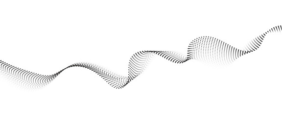Poster - Flowing Dot Wave halftone gradient pattern on transparent background	
