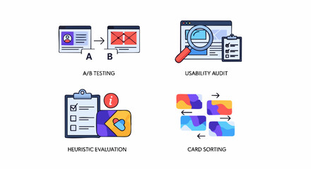 Digital product development process illustrations