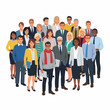© Lutfi - Flat illustration of a diverse group of business professionals standing