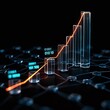 © JInnat - Financial Growth Chart with Binary Code Data Visualization for Business Analytics and Technology Advancement in Dark Background