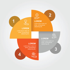 Wall Mural - 4 step infographic template vector element with icons suitable for business information and graphic 