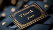 © kramynina - Thank card sitting on top of a pile of black envelopes