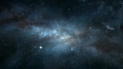 Wall Mural - Beautiful starry night sky with glowing milky way galaxy and sparkling stars in deep space — cosmic astronomy background for astrophotography and celestial nature landscapes