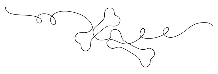 Naklejka na meble continuous line art of an isolated bone with a white background. world osteoporosis day.