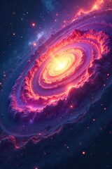 Wall Mural - abstract swirling nebula resembling a flowing planet, cosmic dust and gas in vibrant colors creating
