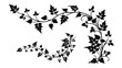 © polash27 - Vector art of black vine with leaves forming a decorative corner element, isolated on white background.