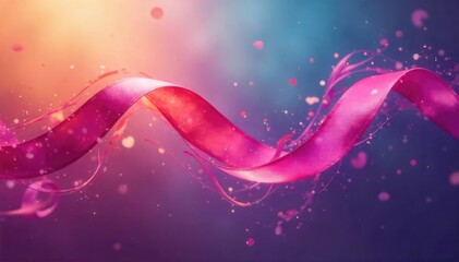 Poster - graceful ribbon twirling in the air, creating dynamic, swirling patterns against a vibrant backgroun