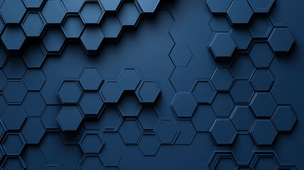 Wall Mural - textured hexagonal wall. navy blue abstract background.