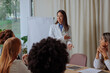 © bernardbodo - Female doctor holding a health importance presentation