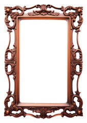 Wall Mural - png brown frame vintage mirror white background architecture.