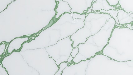 Illustration of a white marble surface with intricate green veins creating a natural abstract pattern