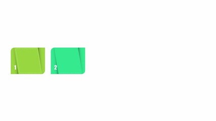 Canvas Print - animated video of 5 steps business infographics multicolor rectangle shape for workflow, presentatio