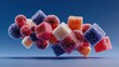 © Sylvia - Abstract sugar cubes dissolving into colorful molecular compounds, depicting biochemical balance