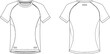 © Valadine - Men's sport t-shirt technical flat sketch. Raglan sleeve activewear apparel template front and back.