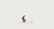 © Bocx - Flat illustration of a figure walking with a case and bag on a path alone