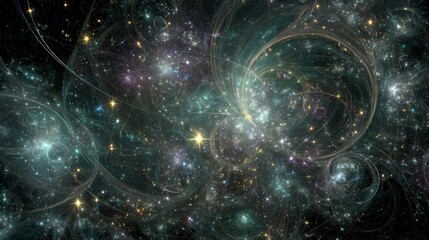 Wall Mural - Colorful Abstract Starry Space Nebula