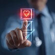 © merkuribius - Doctor selecting a heart-shaped icon on a checklist