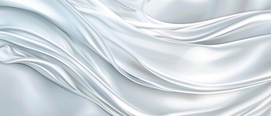 Wall Mural - White background fabric cloth curtain smooth glossy interior texture.