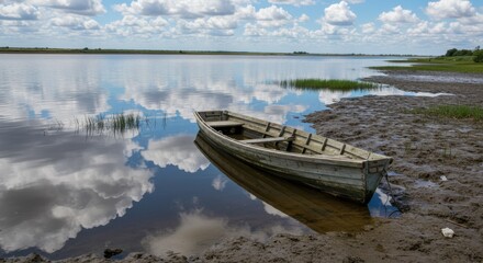 Naklejka na meble Rowboat on Calm Waters