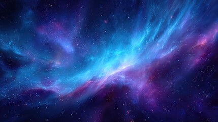 Wall Mural - Colorful nebula with vibrant blues and purples.