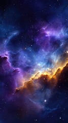 Wall Mural - Colorful nebulae and distant stars in deep space.