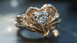 © Sarvana - A ring with a unique design, featuring a heart-shaped diamond centerpiece