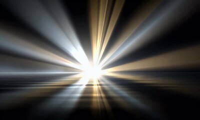 Wall Mural - 
White light rays on a dark background. A bright white glow in the center of an abstract glowing sunburst