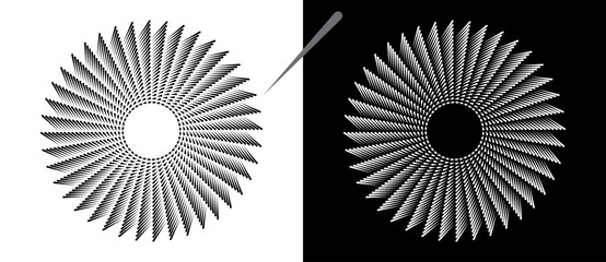 Wall Mural - abstract background with lines in circle. art design spiral as logo or icon. a black figure on a whi