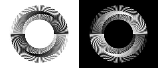 Wall Mural - abstract background with lines in circle. art design spiral as logo or icon. yin and yang symbol. a 