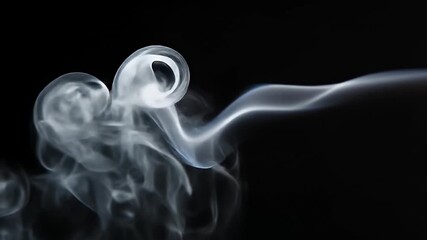 Wall Mural - Abstract White Smoke Swirls on Black Background: Detailed Texture Study of Dynamic Smoke Patterns in Dark Setting, Showing Organic Forms and Smooth