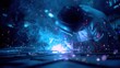 © Justlight - Dynamic image of the welding process in action capturing trailing smoke and sparks in the foreground while focusing on the luminous welding arc bonding the tabs.