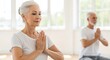 © Shibly Sadik - Elderly couple practicing yoga and meditation together, finding peace and balance in a bright, serene setting