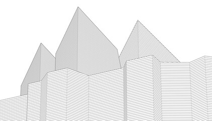Wall Mural - ​​abstract architecture 3d illustration background	
