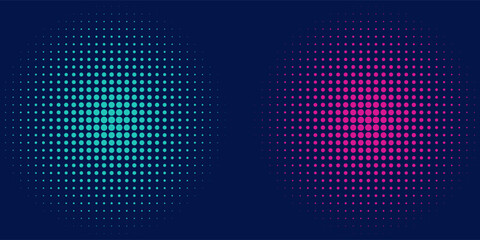 Poster - Vector halftone gradient effect. Vibrant abstract background. Retro 80's style colors and textures.