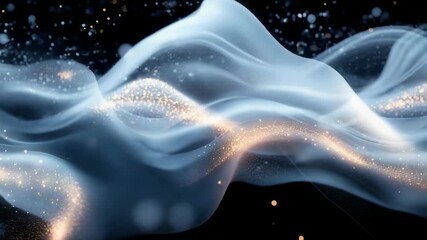 Poster - An abstract digital artwork, flowing energy waves with a blurry silky, translucent texture. 2