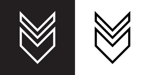Poster - Down Arrow Icon. Down arrow icon vector in trendy flat style. Down arrow icon image, Down arrow icon illustration isolated on black and white background