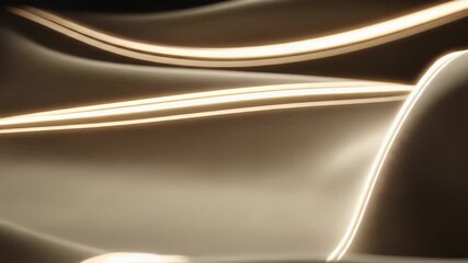 Wall Mural - Fluid Beige Abstract Background with Glowing Gold Lines: Smooth Waves and Gentle Curves Create a Serene and Elegant Texture.  A Minimalist Design
