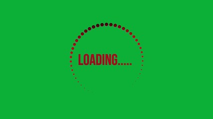 Wall Mural - Gradient Loading animation in dots circle rotating on green screen