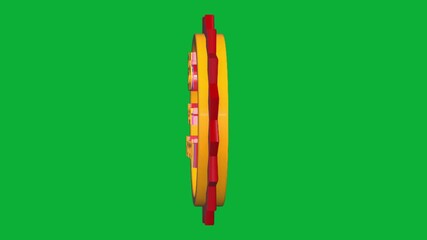 Wall Mural - 85-Year Warranty 3D Text Animation with Smooth Rotation on Green Screen Background