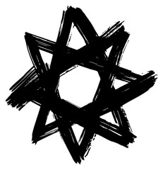 Wall Mural - png a hexagram scribble abstract drawing black.
