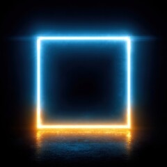 Poster - bright neon frame in dark background for creative designs and arts