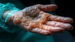 © somporn - Close up Of A Hand Holding A Translucent Granular Gel Substance In A Lab Setting (Macro Photography) Description This is a macro image depicting a hand holding a translucent granular gel substance