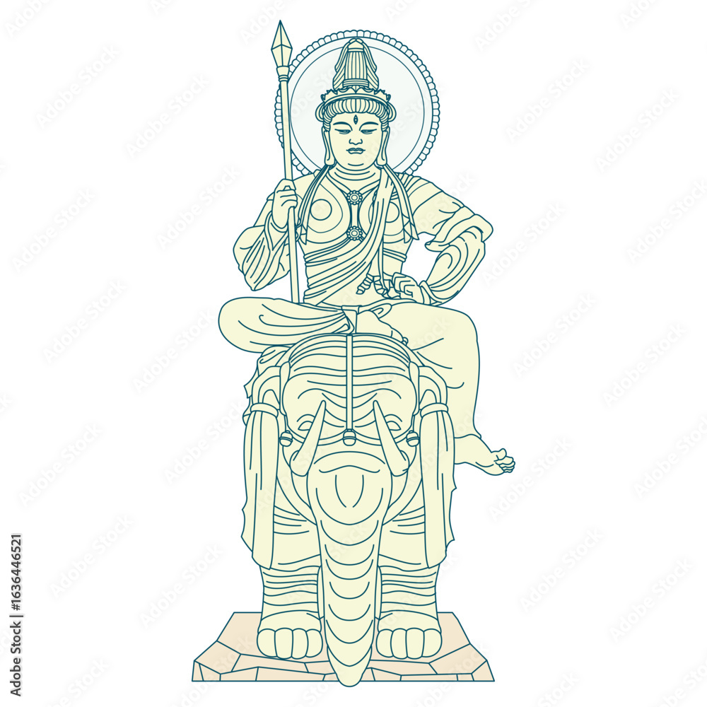 仏像 帝釈天 Taishakuten - Indra Stock Vector | Adobe Stock