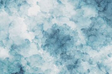 Wall Mural - Blue watercolor abstract background. Hand-painted stain artistic texture for poster, card, cover, banner.